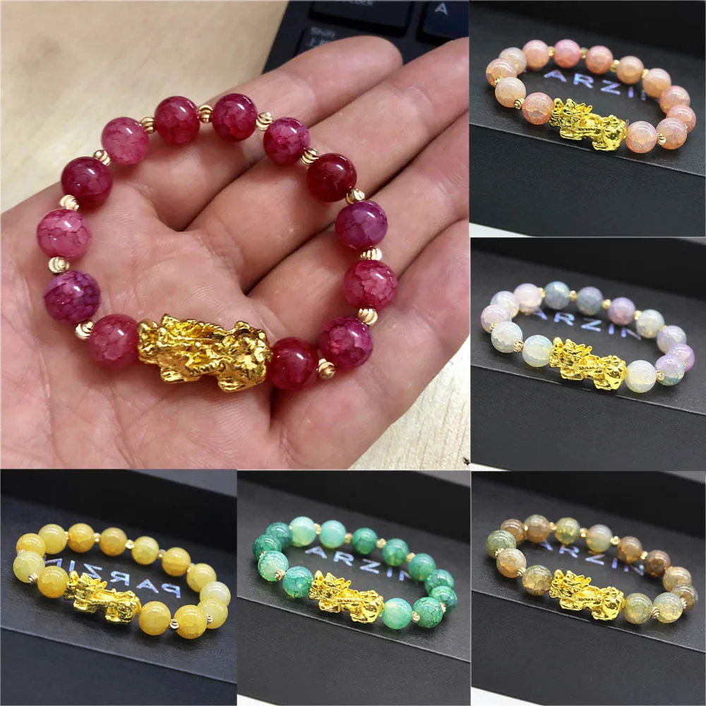 Позолоченный браслет для женщин и мужчин разноцветные бусины Роскошные