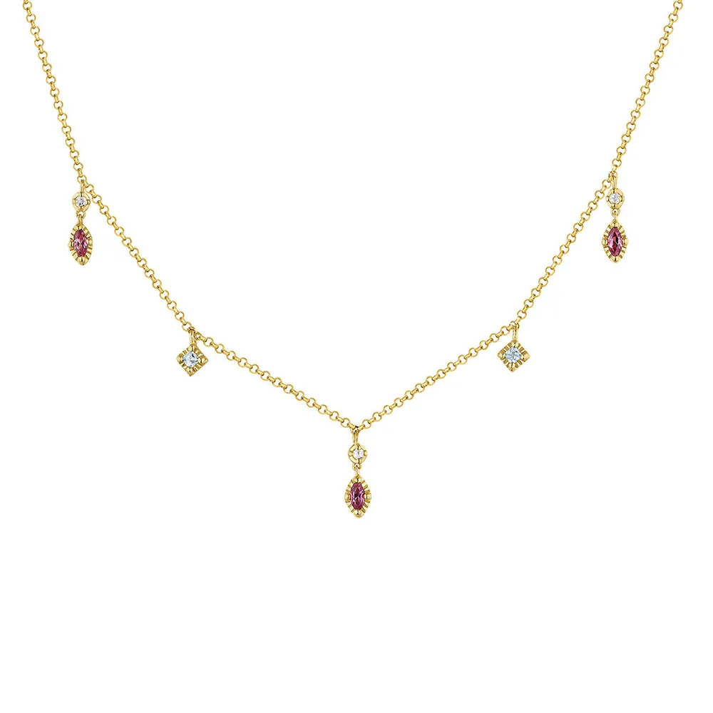 Женское колье с кристаллами и цирконом из серебра 925 пробы | Украшения аксессуары