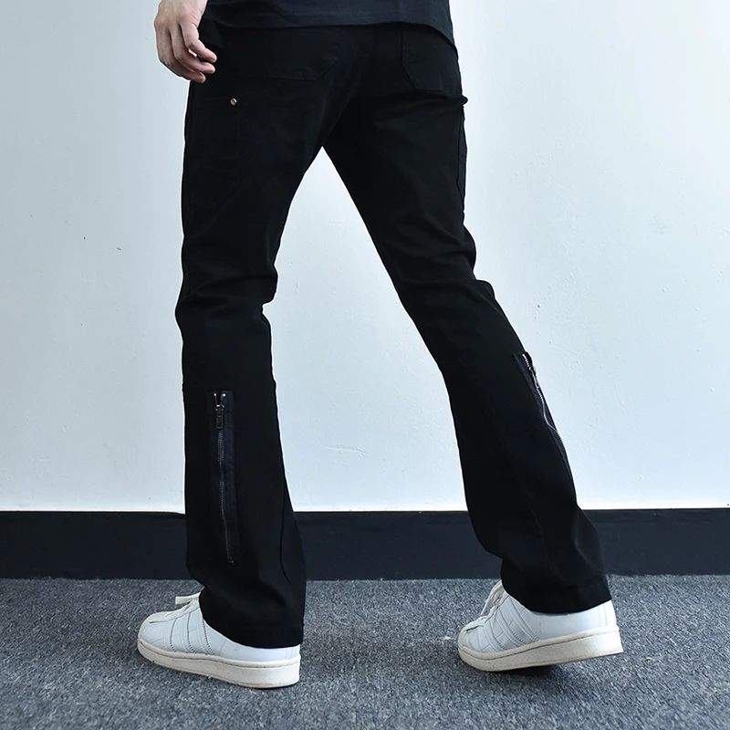 Коричневые черные прямые брюки-карго с регулируемой молнией модные повседневные