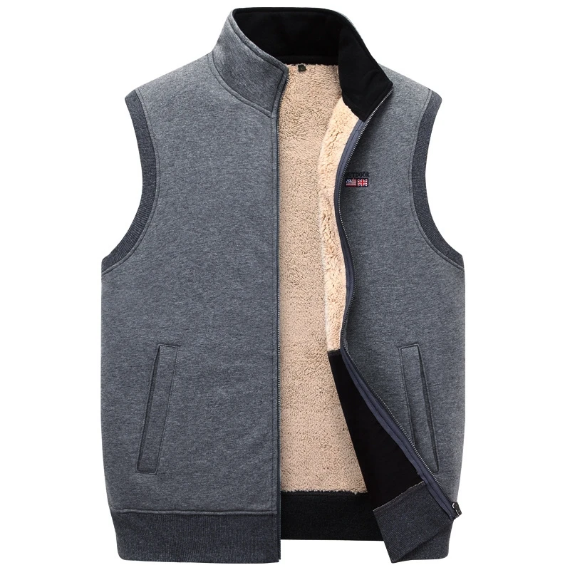 

Thick Cotton Winter Vests Men's Loose Thicken Fleece Vest Waistcoat Mens Outerwear Men Coats Plus Size XXXXXL
