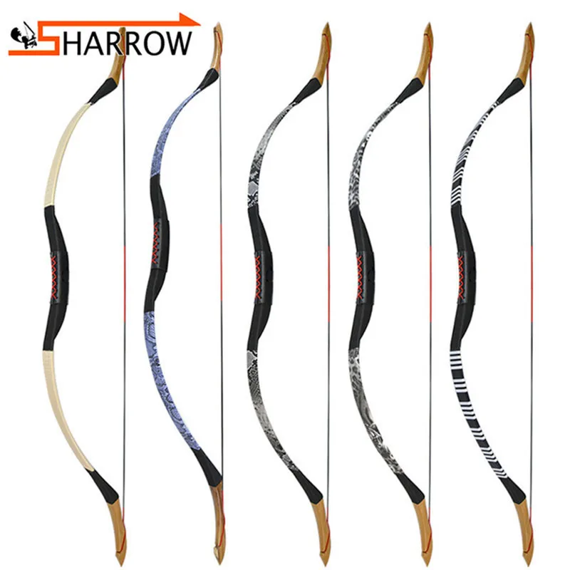 25-55lbs Traditional Bow Epoxy Resin Bow Limbs Right Hand Longbow Hunting Recurve Bow Shooting Practice Archery Accessories