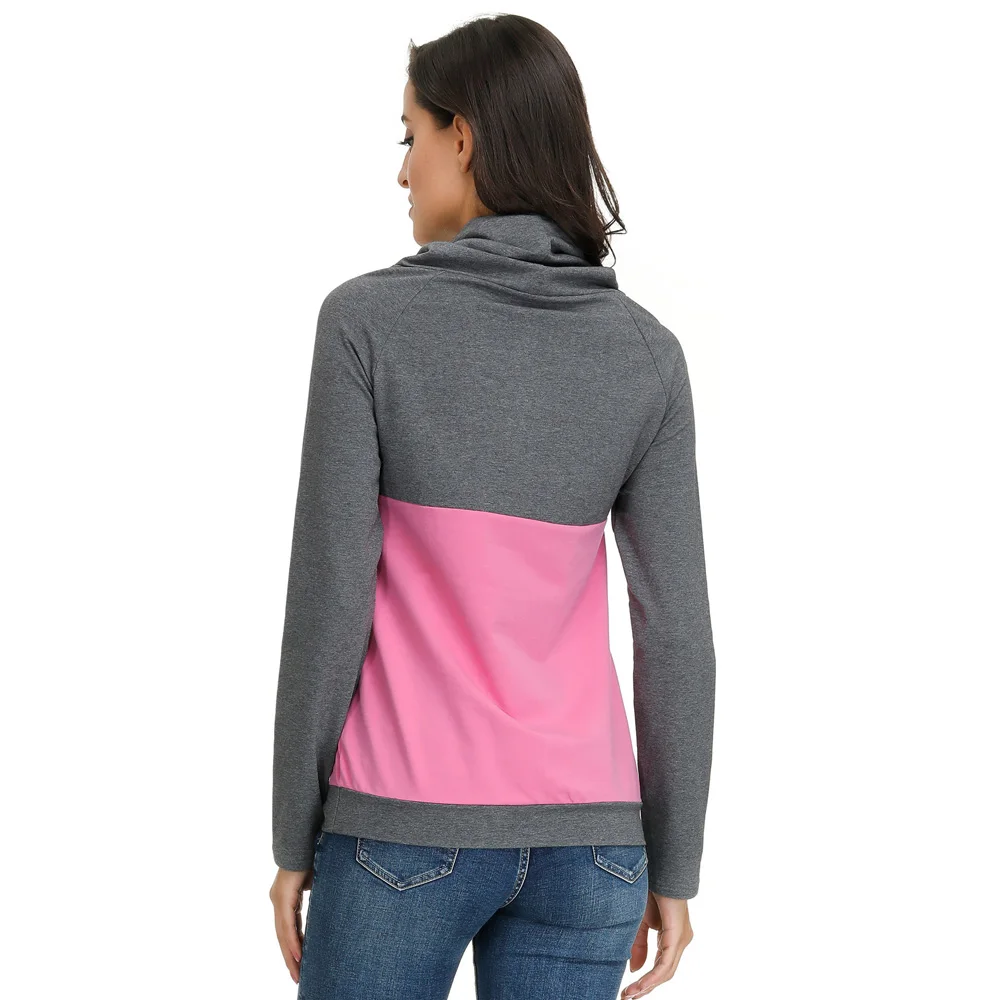 Kate Kasin Женский Повседневный пуловер с капюшоном контрастного цвета милые