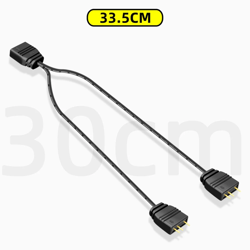 

10 Pcs One to Two Extension Cable 5V 3-Pin Motherboard Extension Cable ARGB Sync Hub Split Line Extension Sync Cable