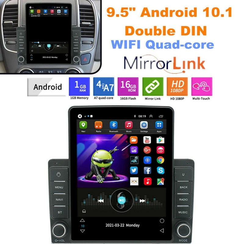 

Автомагнитола, 9,5 дюйма, Android, HD, MP5, FM-радио, Bluetooth, Wi-Fi, GPS-навигация