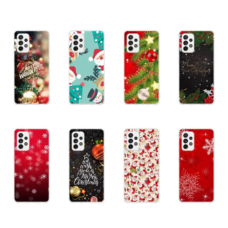 

Christmas Santa Reindeer Tree Phone Case Transparent For Samsung Galaxy A S Note 9 10 51 50 71 70 80 20 21 30s ultra plus