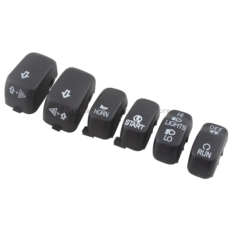 

Motorcycle 6pcs Black Hand Control Switch Housing Button Cover Cap For Harley Sportster XL Softail Dyna Touring VRSC 96-13