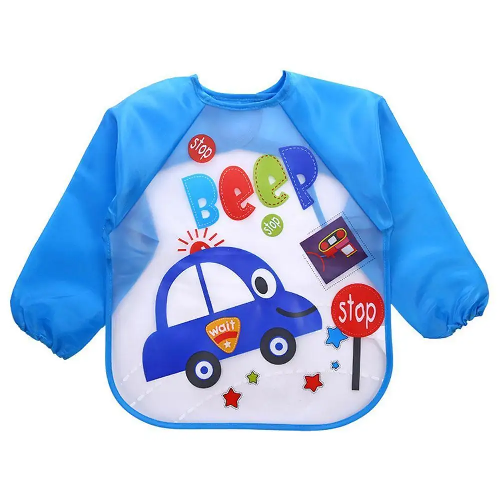 Animales de dibujos animados de Baberos adorables para beb&eacute; ni&ntilde;o de manga larga delantal desechable babero para cosas delantal de alimentaci&oacute;n infantil impermeable ni&ntilde;os D6g3-1