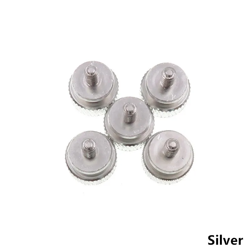 Silver 5 шт 6#-32*6,5/12 Алюминиевый сплав чехол для компьютера боковая панель жесткий диск ручной винт накатки большого пальца винты цветной гвоздь - Цвет: Silver