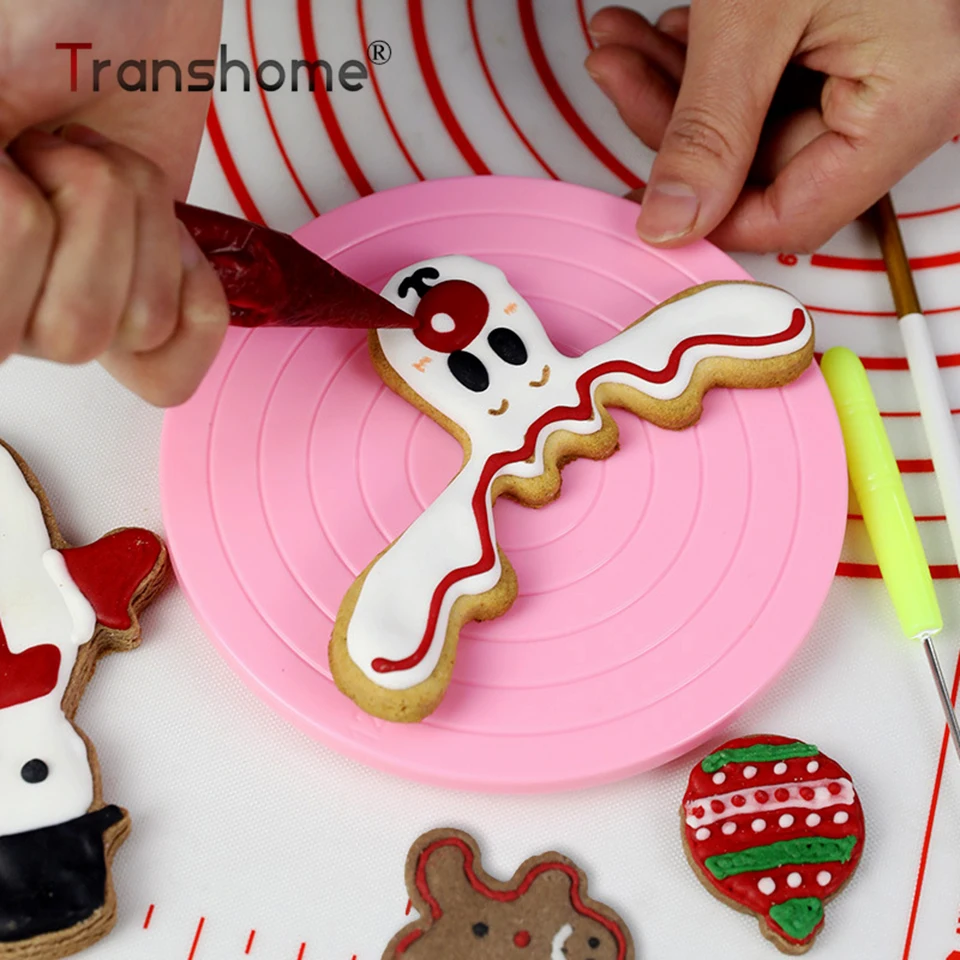 Transhome Вращающийся Поворотный круг для торта 14 см вращение на 360 градусов