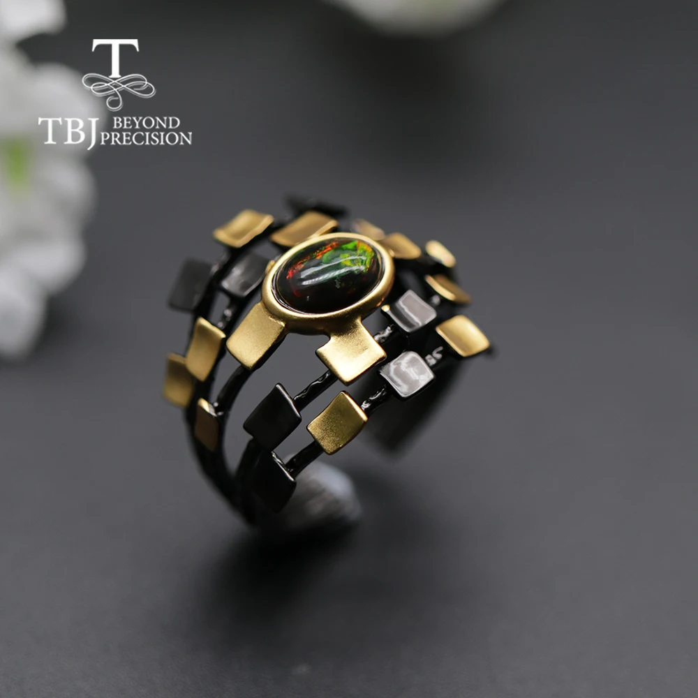 Женское кольцо с овальным опалом 6 х8 мм tbj модное дизайнерское ювелирное изделие