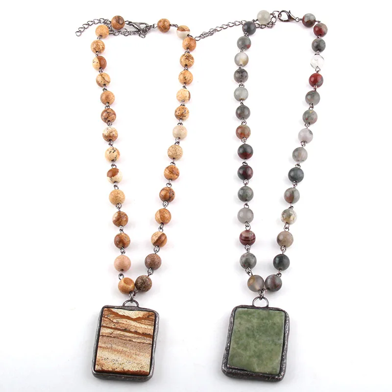 MOODPC модные ювелирные изделия цепочка из натурального камня каменные подвески