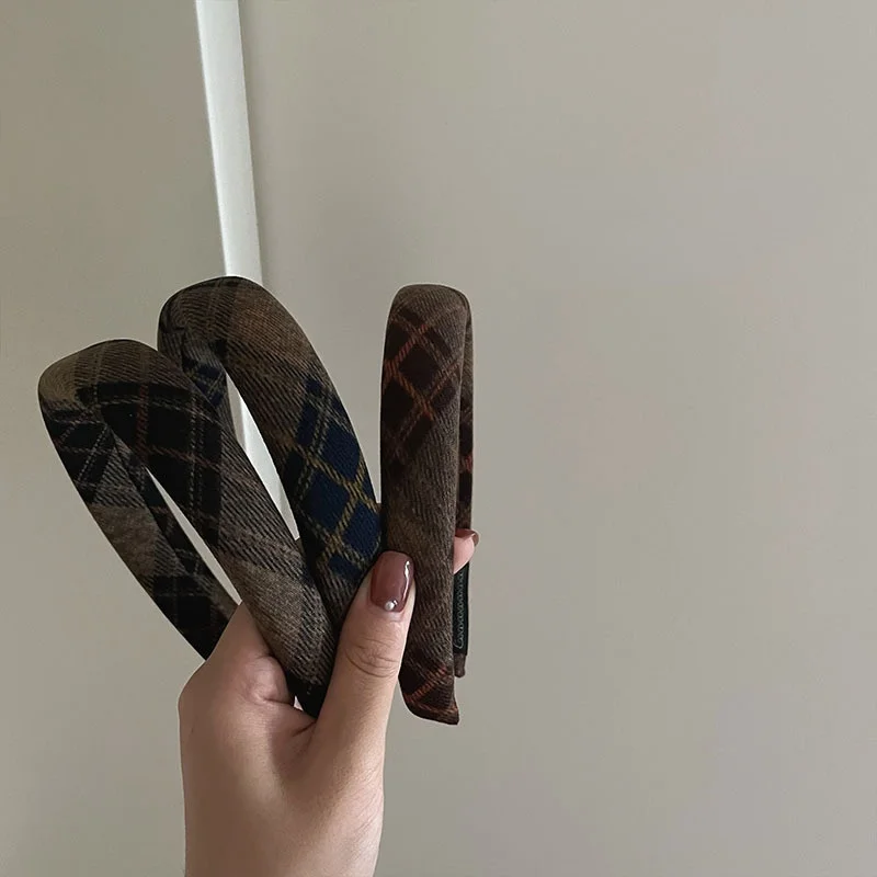 

Elegant Women Girls Autumn Winter Hair Bands Headbands Vintage Brown Color HairBands Hair Accessories Head Style