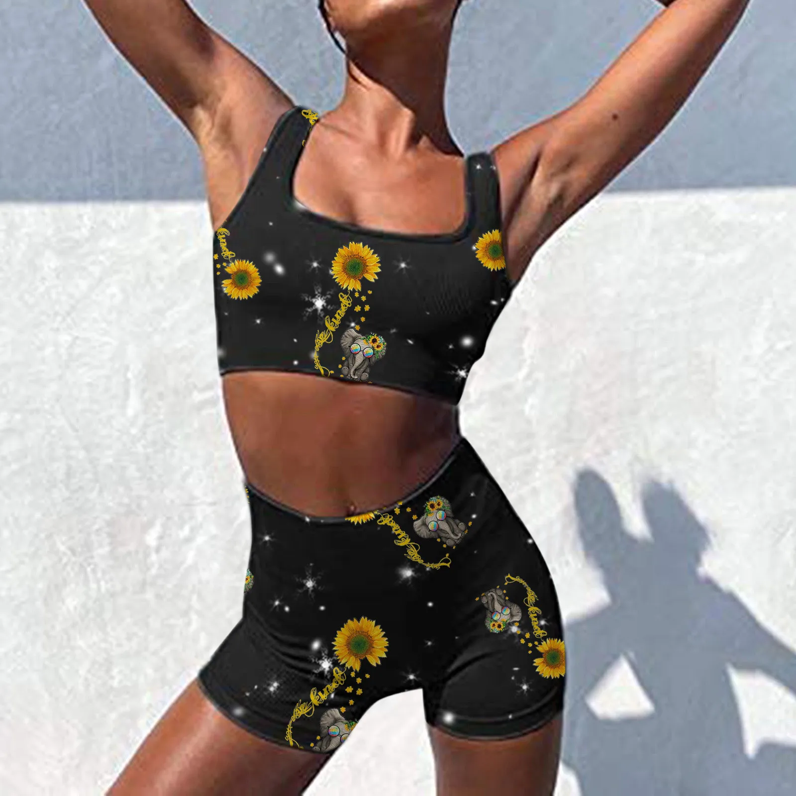 

Women Workout Sets 2 Piece Seamless Leopard Print Ribbed Tank High Waist Shorts Yoga Outfits Fitness Workout Gym Sports Suit