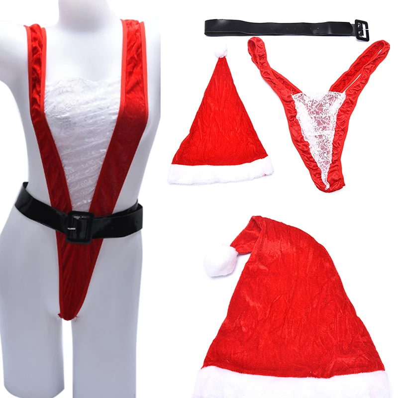 Женское сексуальное нижнее белье рождественские костюмы косплей комплект