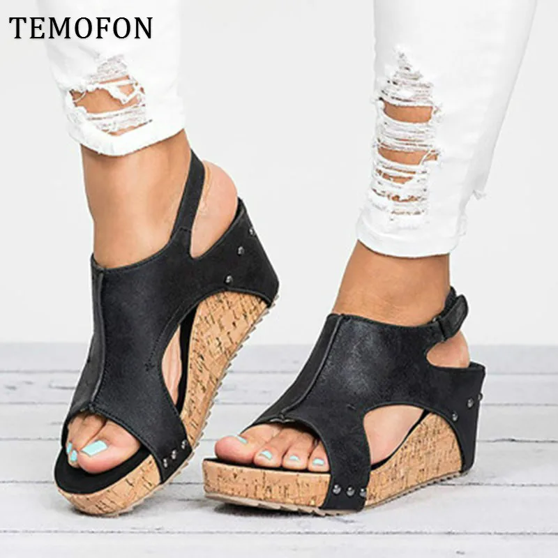 TREMOFON/Новые Босоножки на платформе Женская обувь высоком каблуке танкетке с