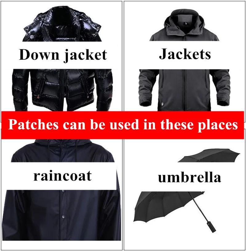 

PEMODOX 2 PCS Down Jacket Clothes Patch Hole Free Ironing Large Wild Patch Cloth Sticker Self-Adhesive Waterproof Umbrella Patch