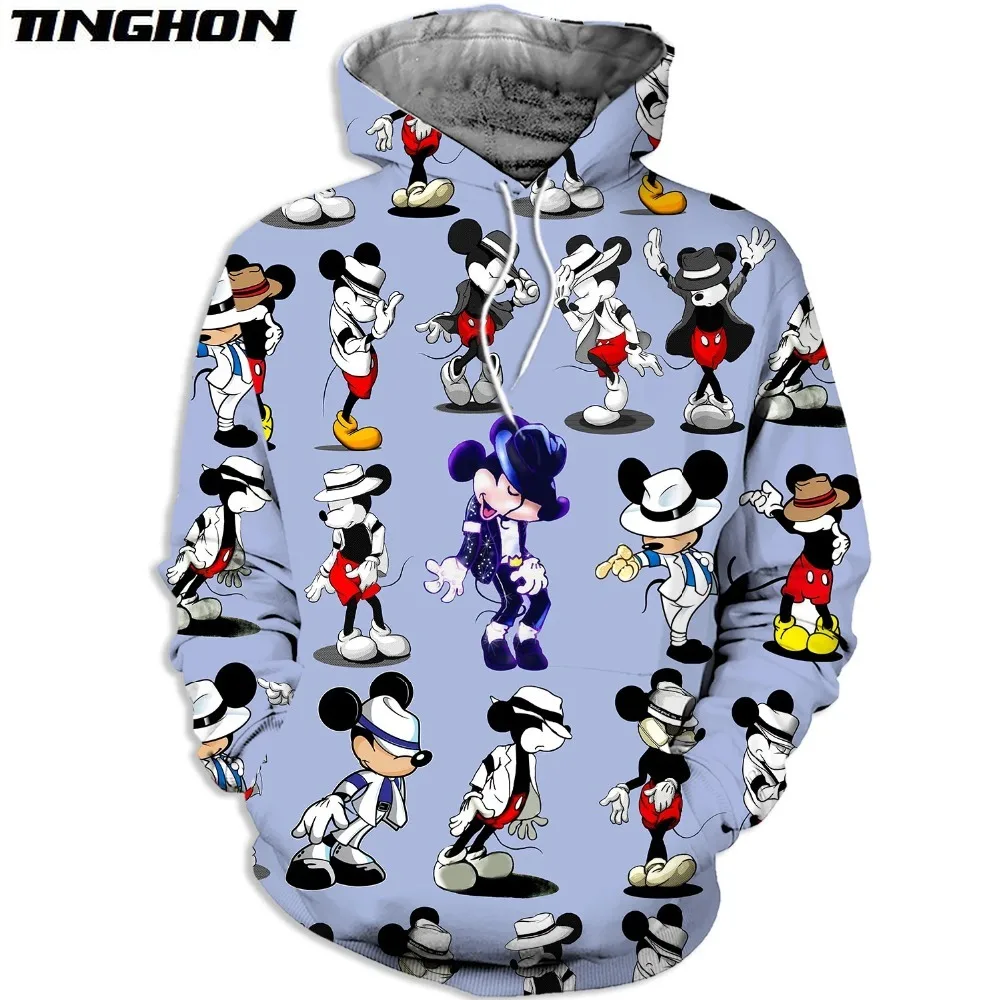 XS 7XL Новая модная мужская толстовка с 3D рисунком Мультяшные Джексоны толстовки и