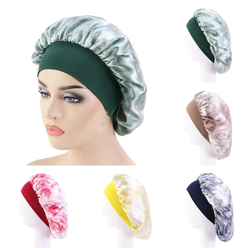 Новинка от Helisopus яркая атласная Кепка для сна с широкими боками кепка душа