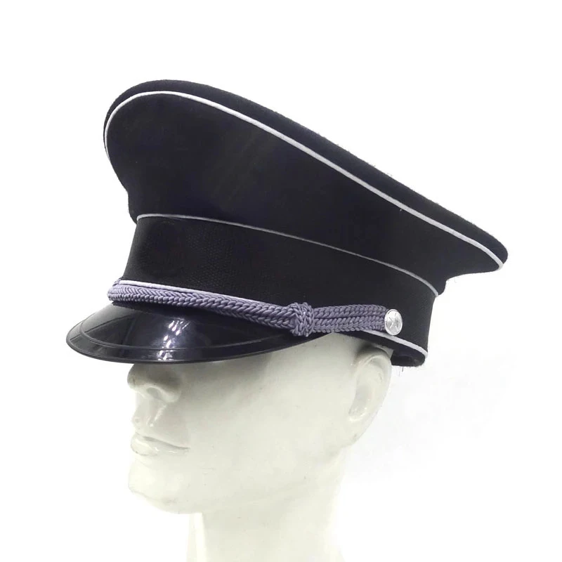 

Немецкая Элитная пехотная шерстяная шапка времен Второй мировой войны, военная Кепка с козырьком, серебряный шнур, черное поле для косплея