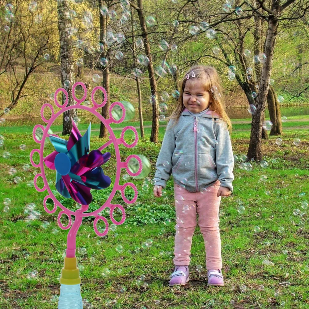 

3Pcs Pinwheel Bubble Wand Wind Bubble Blowing Windmill Bubbles Maker