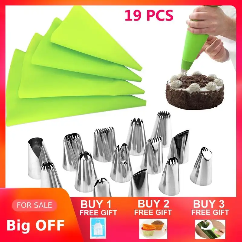 19 шт./компл. инструменты для украшения тортов 15 насадок глазировки + 4