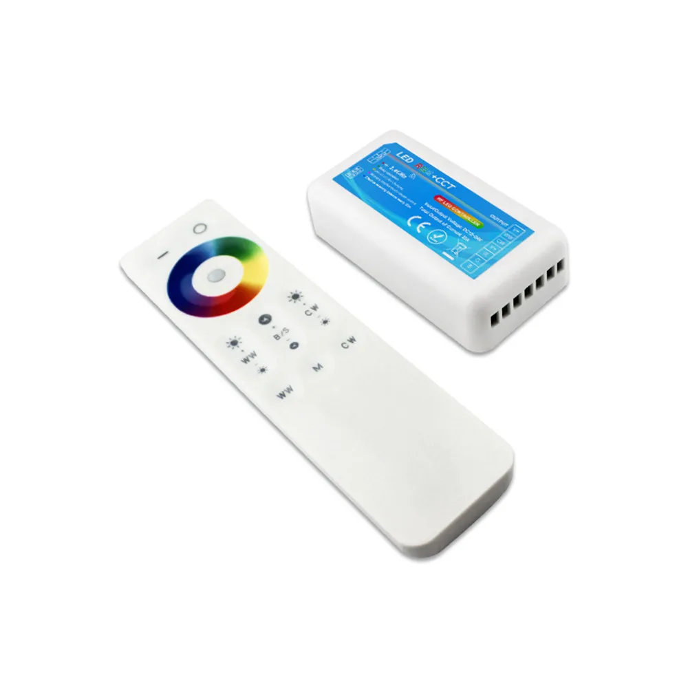 Touch Panel RGBWC Controller Dimmer DC12V 24V 16 Million Colors Wireless 2.4G RF Remote for RGB+CCT LED Strip Lights | Освещение