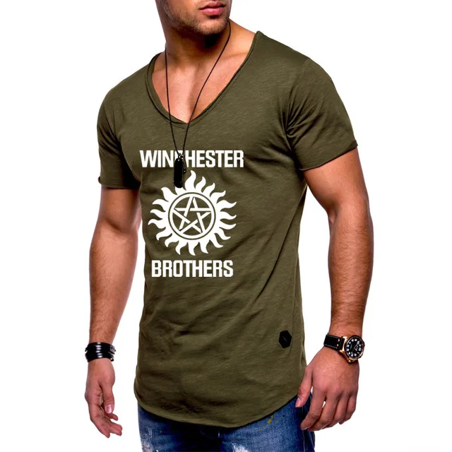 Новинка 2020 Летняя мужская футболка с коротким рукавом для винчестера логотипом