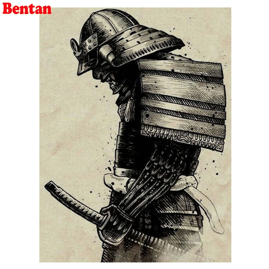 5D DIY алмазная живопись японский самурай полная квадратная круглая Алмазная