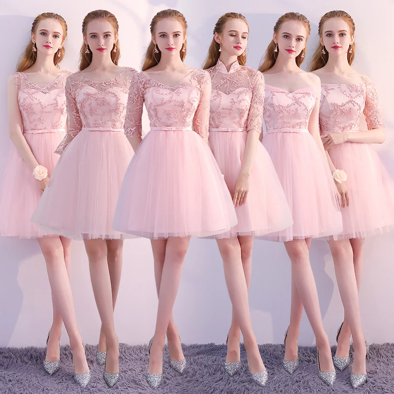 New pink fairy sweet lady girl women princess bridesmaid banquet party ball dress gown free shipping | Свадьбы и торжества