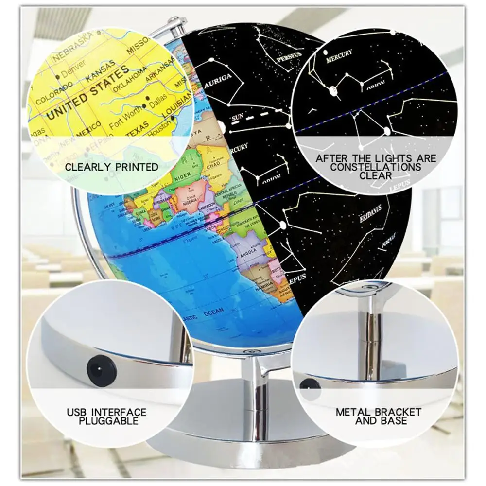 Светодиодный Глобус созвездия для детей-3 в 1 развивающие игрушки светильник World