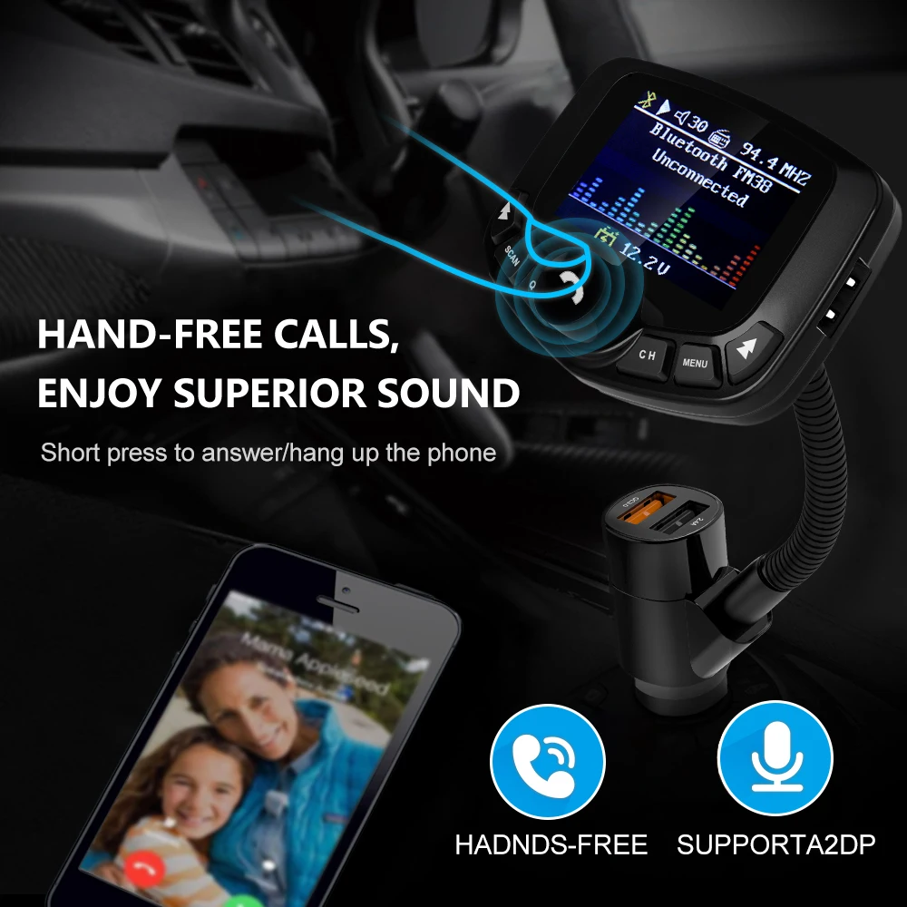 Многофункциональный Bluetooth автомобильный тансмиттер Автомобильный MP3 плеер 5 В/2 4