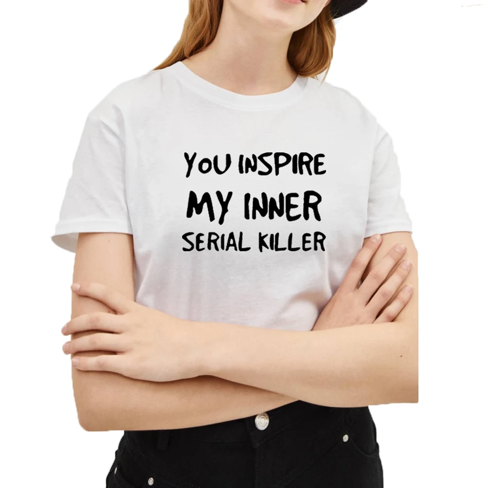 Женская хлопковая футболка с коротким рукавом принтом | одежда