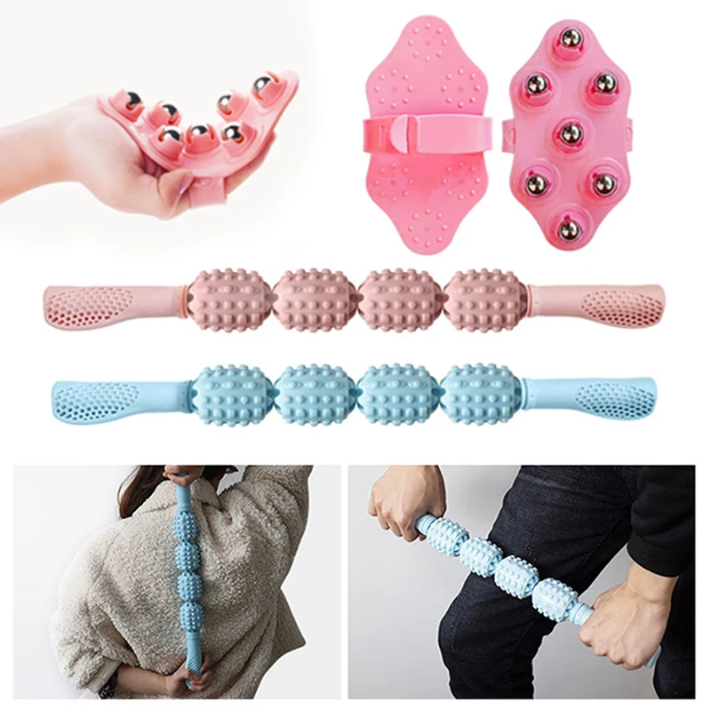 

4 Wheels Cellulite Massager Roller Fat Control Yoga Roller Leg Abdomen Neck Muscle Tissue Fitness Gym Pilates Sports Accesories