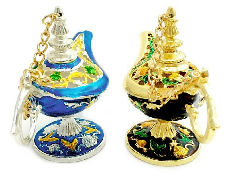 Ближний Восток Aladin лампа Статуэтка шкатулка для бижутерии арабские украшения дома аксессуары Позолоченные эмалированные металлические лампы орнамент