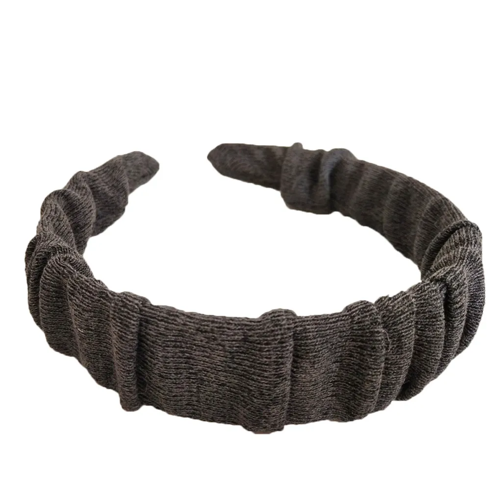 Женский обруч для волос однотонный со складками повседневный украшение в