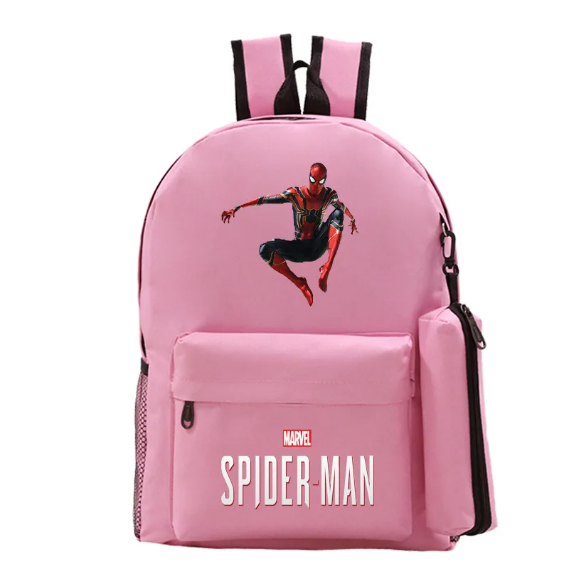 Disney Spider-Man Print Child School Backpack Cute Cartoon Pattern Outdoor Leisure Backpack Boy Student School Bag+Pencil Case