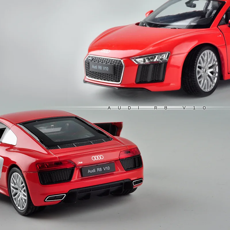 Welly 1:24 Audi R8 V10 синяя модель автомобиля из сплава имитация коллекция украшений