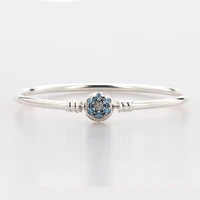 3 color silver color blue crystal night sky round buckle bangles for women wedding jewlery
