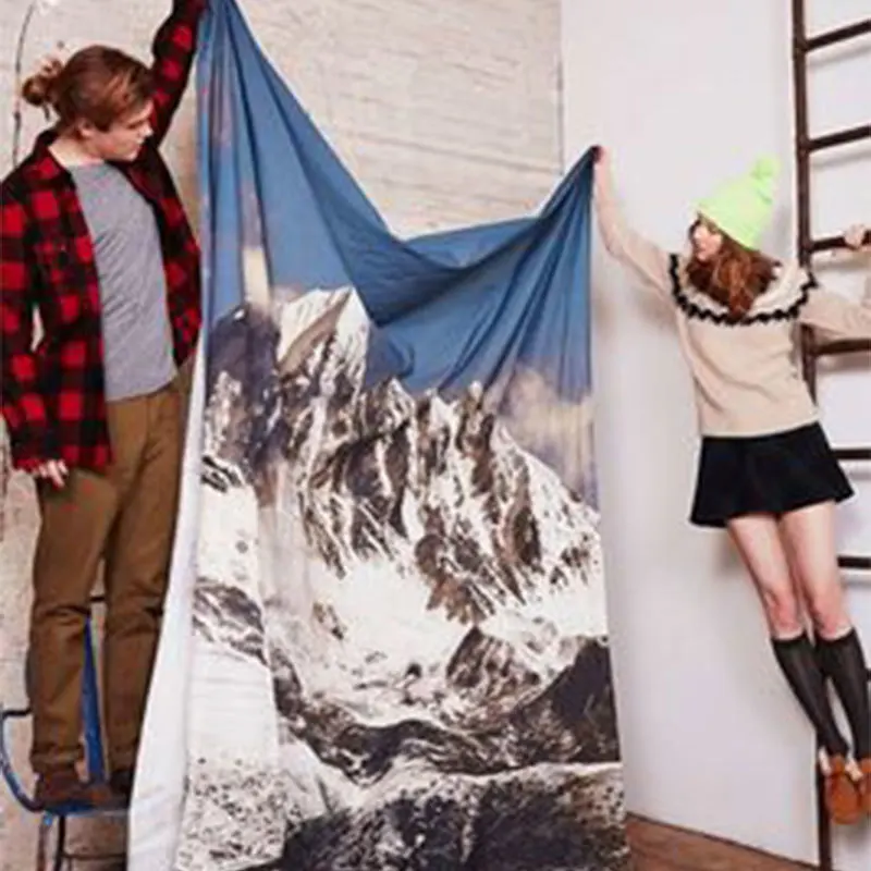 Гобелен с заснеженным горным пейзажем крутая подвесная ткань для украшения дома