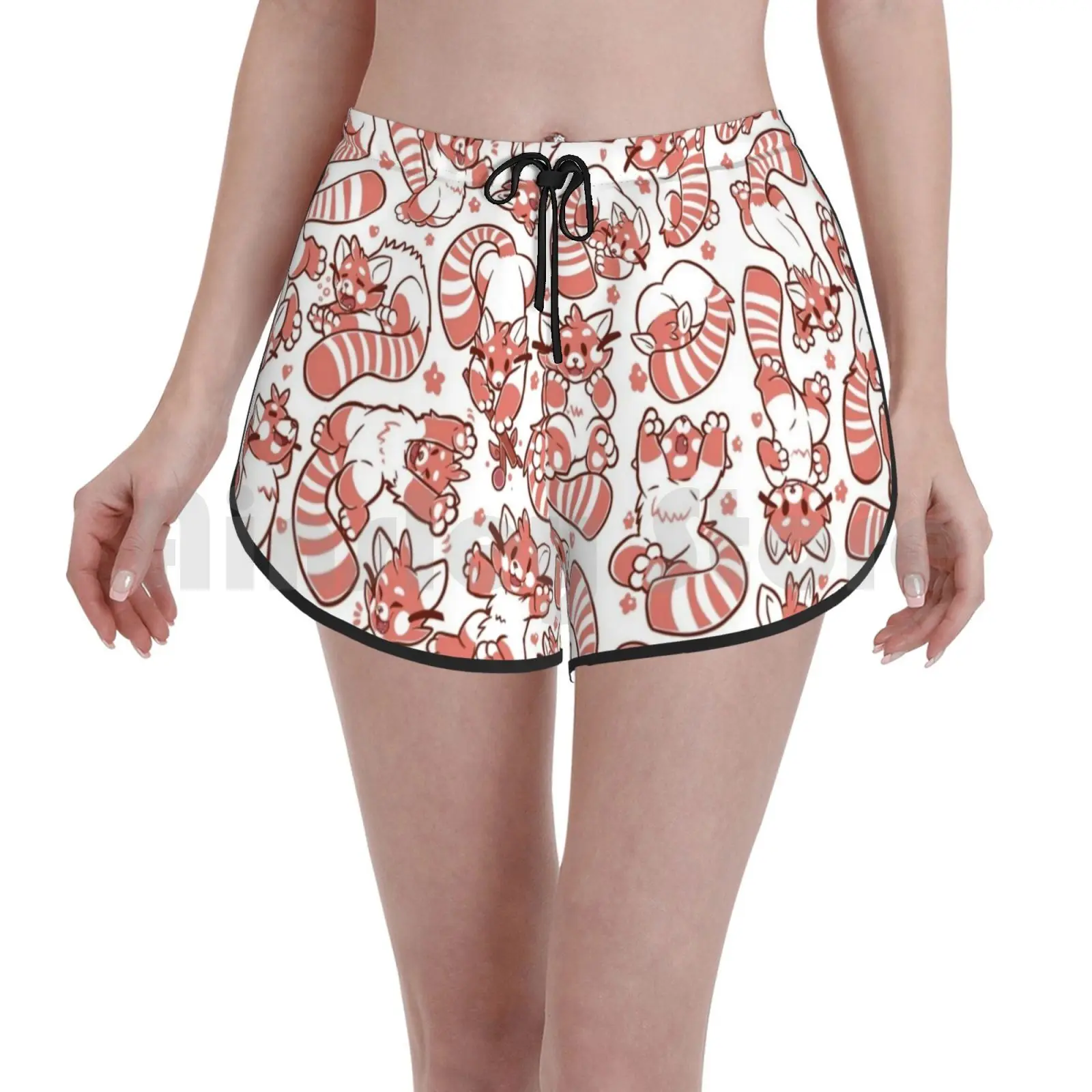 

Red Panda All Over Pattern Spread Swim Shorts Women Beach Shorts Panda Bear Animal Mammals Cute Giant Panda Wild Animals