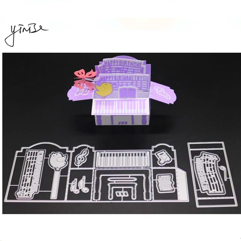 YINISE металлические режущие штампы для трафареты скрапбукинга Happy трафарет с днем