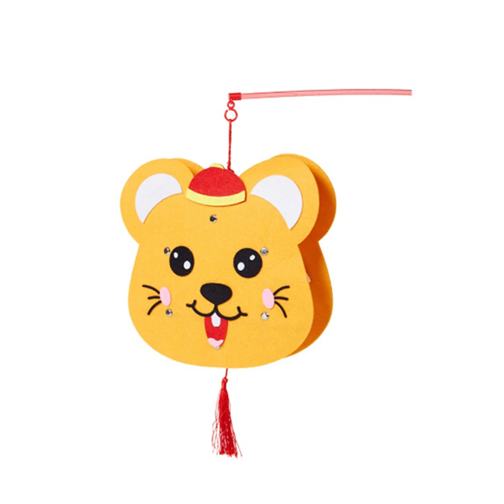 A1 DIY CartoonPaper фонарь китайский год светодиодный украшения для фонарей войлочные украшения для детей Рождественский Декор Висячие двери детский подарок - Цвет: A1