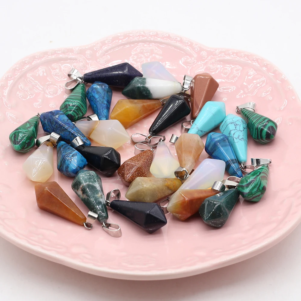 

5Pcs Random Natural Stone Pendant Irregular Semi-Precious Pendant For Jewelry Making DIY Bracelet Earrings Necklace Accessory