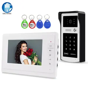 7 color wired video door phone rfid video camera doorbell intercom system for home apartments support card password unlock free global shipping