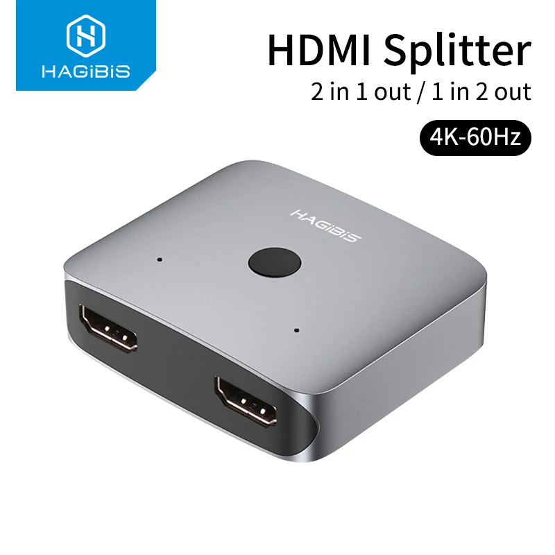 Hagибис HDMI переключатель Bi-Direction 2,0 HDMI 4 k@ 60Hz коммутатор 1x2/2x1 адаптер 2 в 1 out конвертер для PS4/3 tv Box HDMI разветвитель