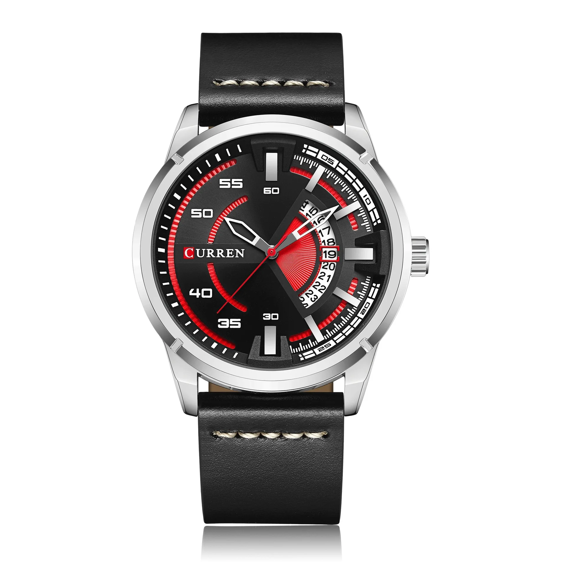 

8298 belt watch calendar men's watch waterproof quartz watch casual sports men's watch