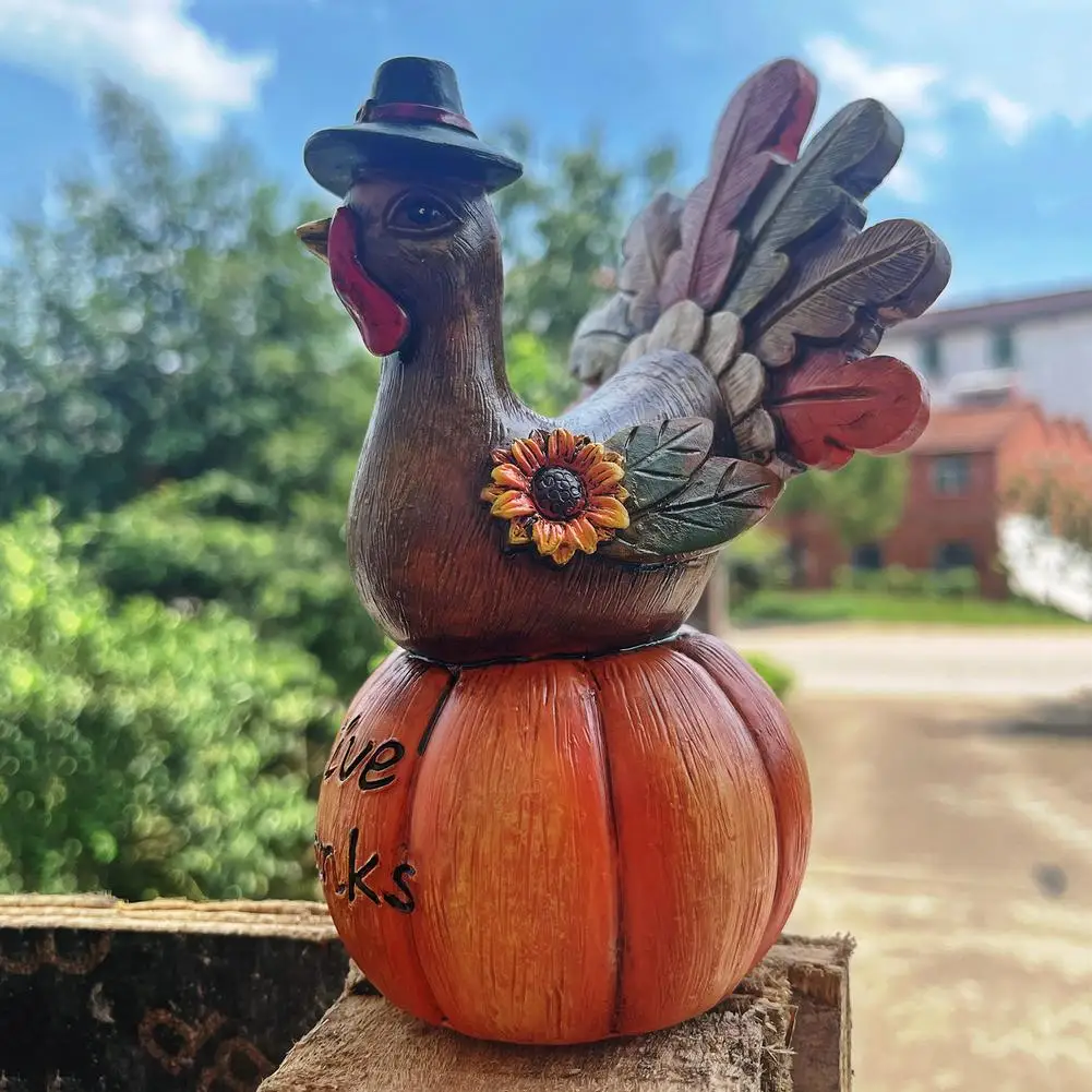 

Thanksgiving Pumpkin Turkey Ornaments Crafts Creative Desktop Decorations Yard Garden Statue Festival Home Decorations