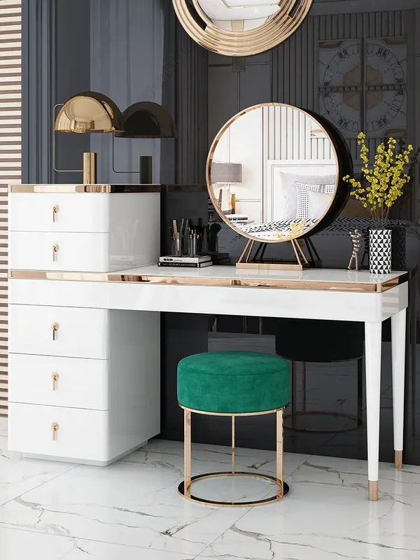 Туалетный столик с зеркалом для макияжа туалетный стул Комбинации светильник элитной мебели Спальня