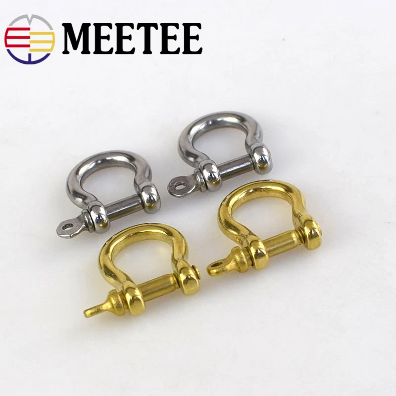 4 шт. Meetee 25*8 мм латунная нержавеющая сталь с бантом D кольцевая скоба кольцо в виде