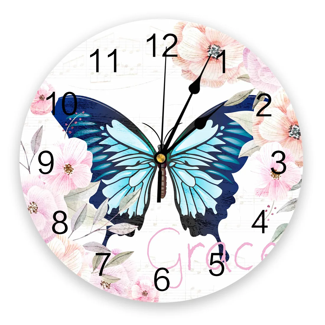 Часы настенные кварцевые с принтом стильные круглые бесшумные настольные